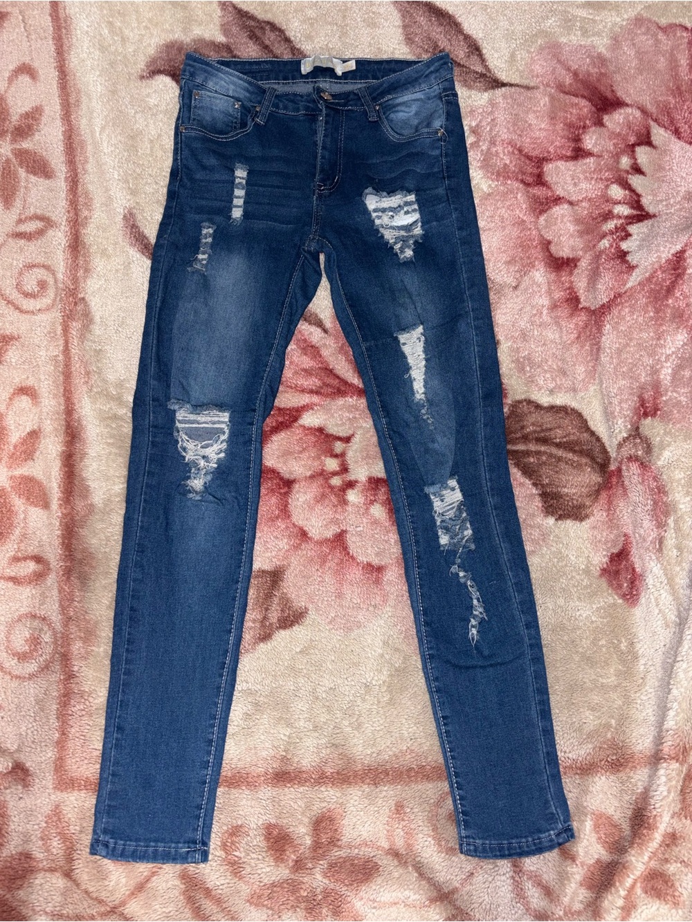 BUZZJEANS Distressed Dark Blue Women’s Skinny Jeans
